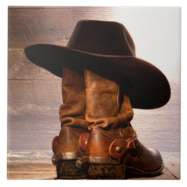 Carreau Rustic Farm western country ranch bottes de cowboy (Devant)