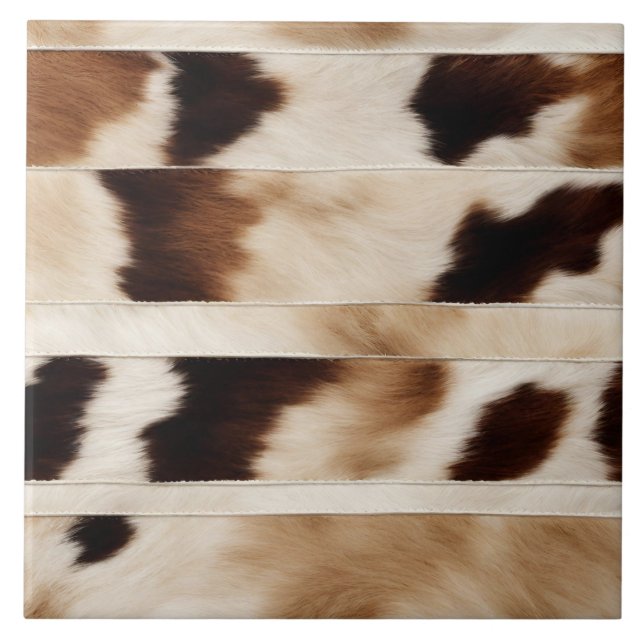 Carreau Rustic Farmhouse Cowboy Western Country Cowhide (Devant)
