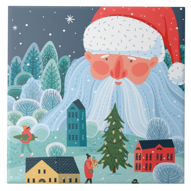Carreau Rustic Père Noël supervise la ville (Devant)