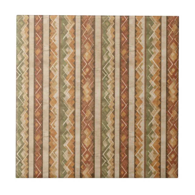 Carreau Rustic Southwestern Stripe Pattern (7) (Devant)