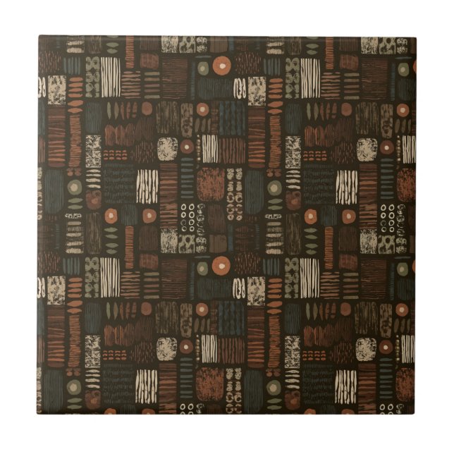 Carreau Rustic Southwestern Stripe Pattern (8) (Devant)