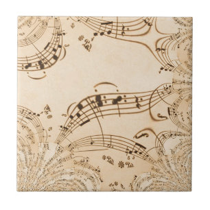 Carreau Rustique Antique Musical Notes
