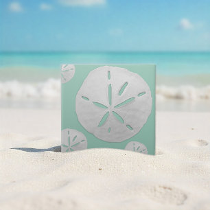 Carreau Sable Dollar de la Plage Tropicale Blanc Teal Côti
