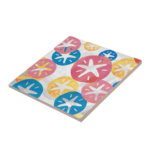 Carreau Sable Dollar Jaune Rouge Bleu Motif (Côté)