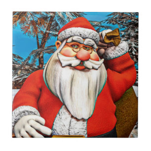Carreau Sac à cadeaux du Père Noël Forêt enneigée Art