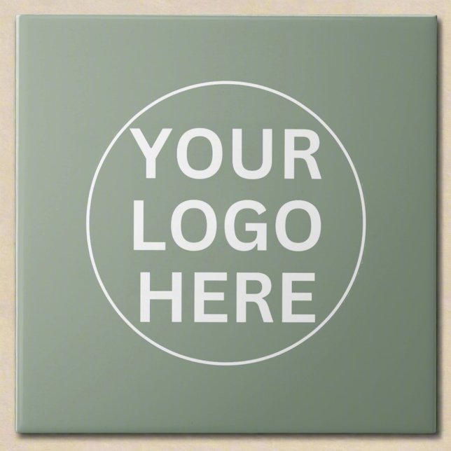 Carreau Sage Green Logo l Minimal Clean Professional (Créateur téléchargé)
