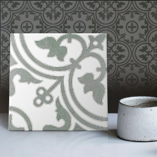 Carreau Sage Green Repro Backsplash Cuisine Portugaise