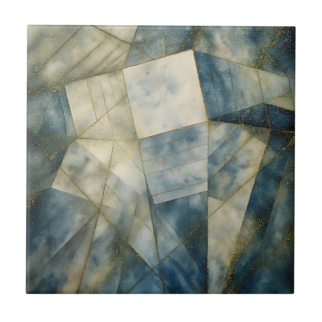 Carreau Sage Olive Green Or Géométrique Abstrait naturel (Devant)