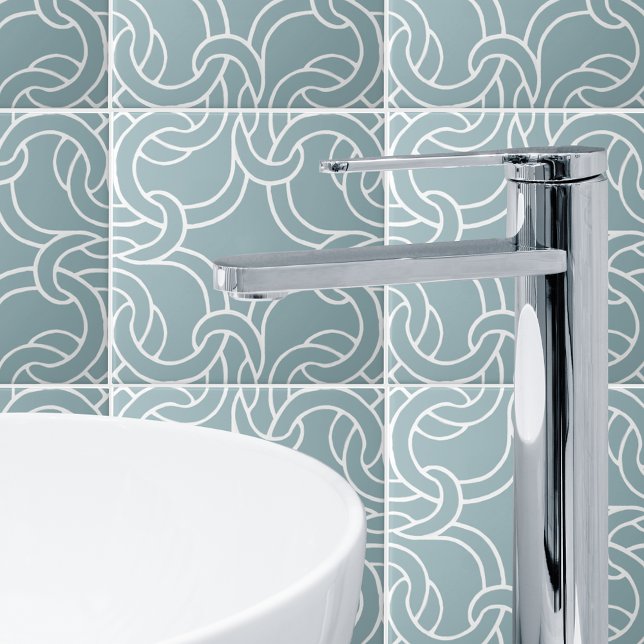 Carreau Sage Vert Blanc Celtique noeud Motif sans couture (Créateur téléchargé)