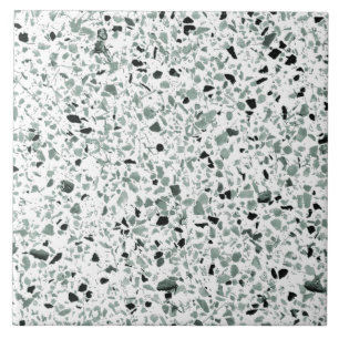Carreau Sage Vert Blanc Terrazzo Moderne Minimal Moyen