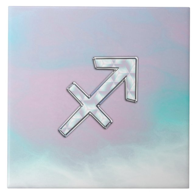 Carreau Sagittaire moderne Zodiac sur Mère de style perle (Devant)