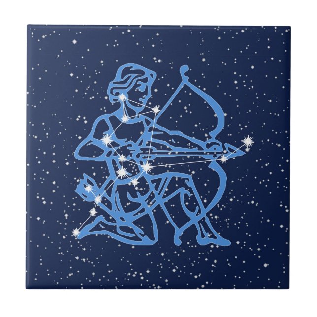 Carreau Sagittarius Constellation et Signe Soleil avec éto (Devant)