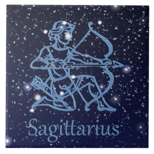 Carreau Sagittarius Constellation & Zodiac Signe avec étoi