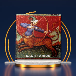 Carreau Sagittarius Zodiac Art médiéval du XVe siècle