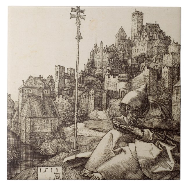 Carreau Saint Antoine lisant par Albrecht Dürer (Devant)