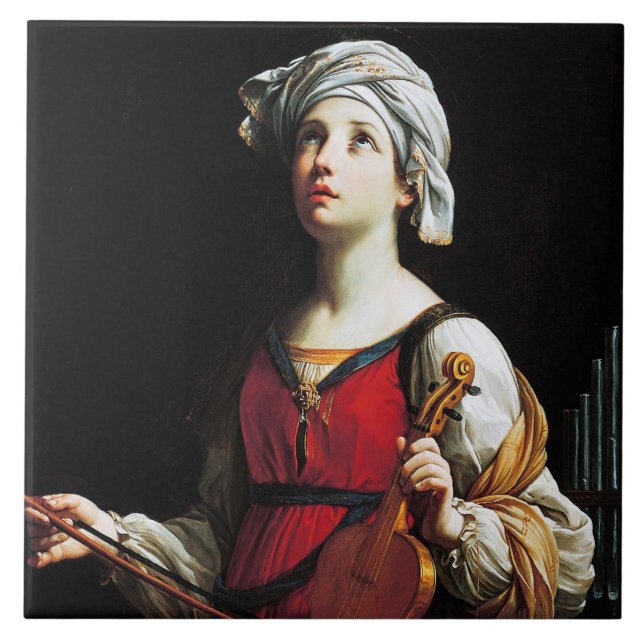 Carreau Saint Cecilia (Sainte-Cécile), Guido Reni (Devant)