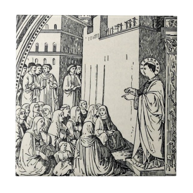 Carreau Saint Étienne le Protomartyr Iconographie d'art fi (Devant)