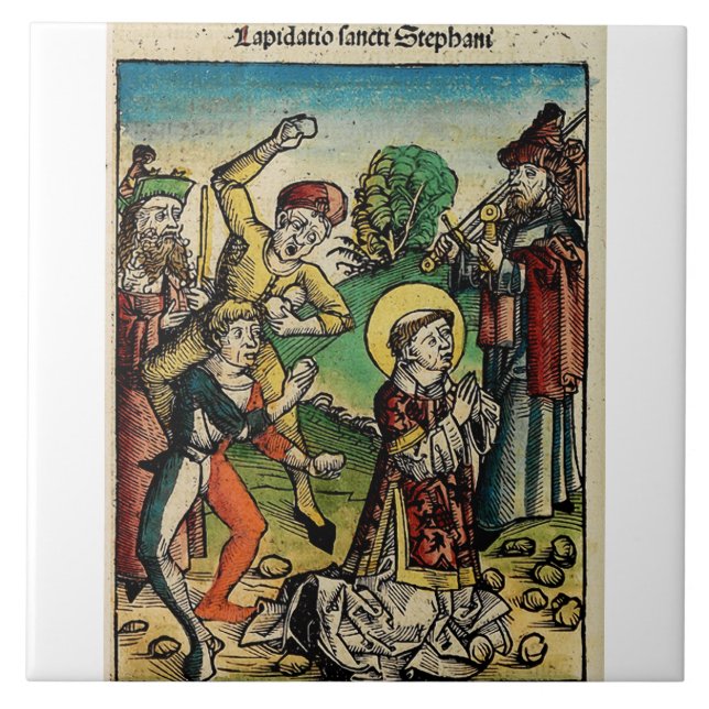 Carreau Saint Étienne le Protomartyr Iconographie d'art fi (Devant)