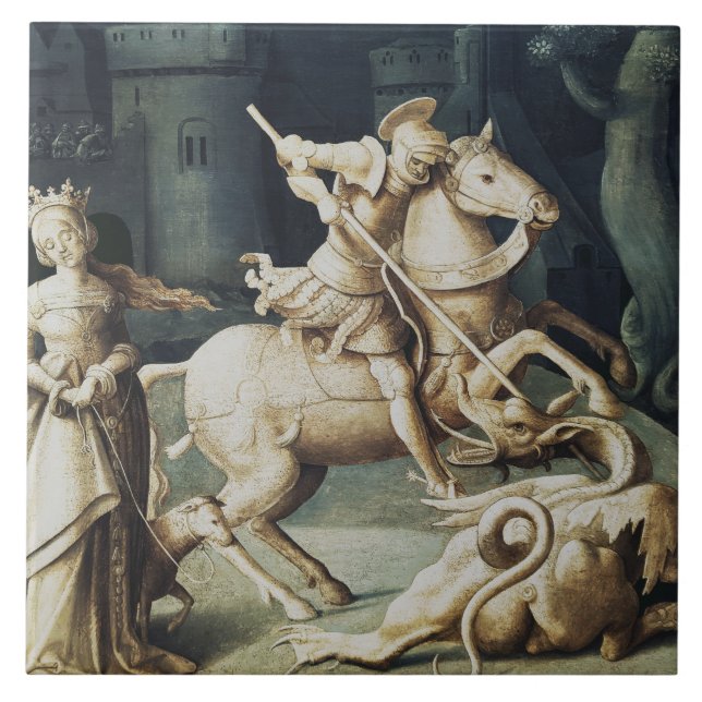 Carreau Saint Georges et le Dragon Grand Martyr (Devant)