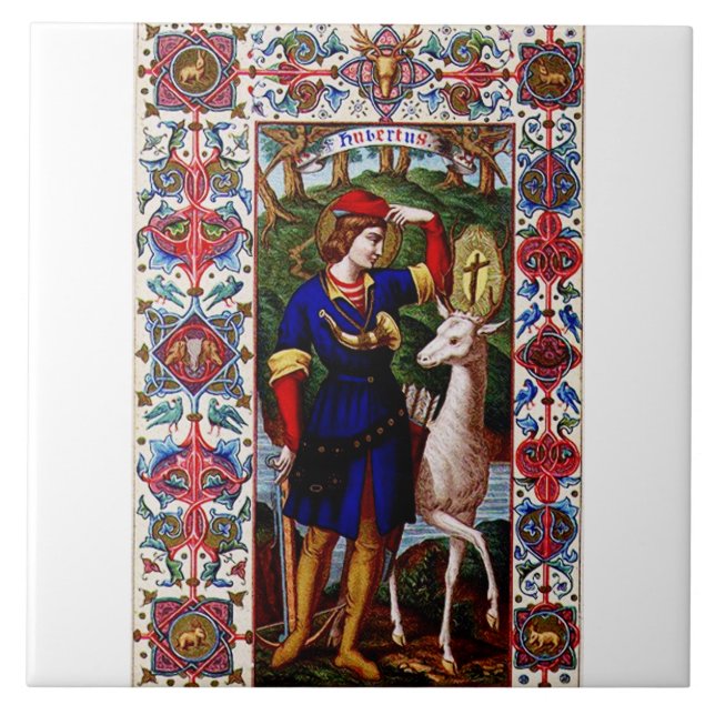 Carreau Saint Hubert de Liège avec le cerf  (Devant)