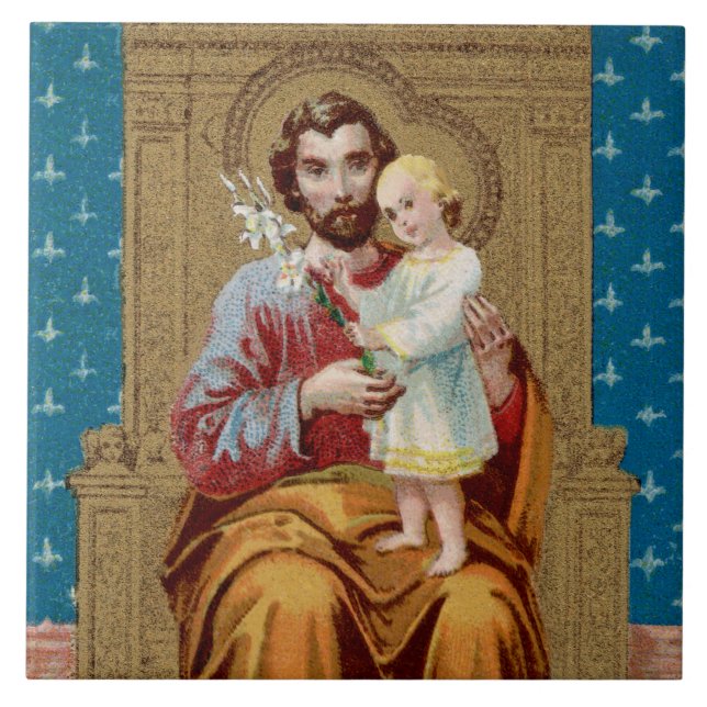 Carreau Saint Joseph intronisé avec l'enfant Jésus (Devant)