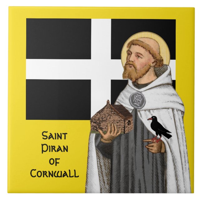 Carreau Saint Piran de Cornwall (SAE 01) et son drapeau (Devant)