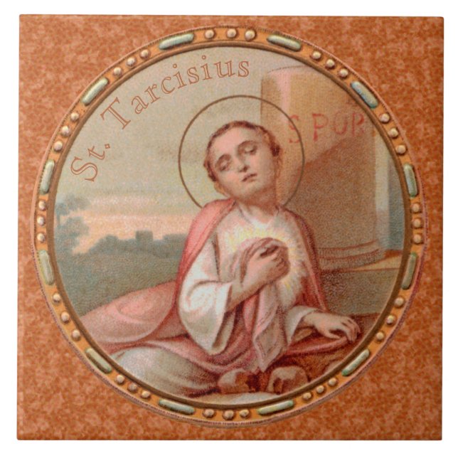 Carreau Saint Tarcisius de Rome Médaillon (BF 004) (Devant)