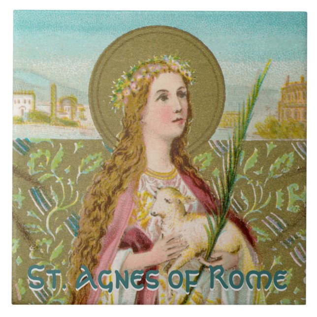 Carreau Sainte Agnès de Rome (BC 01) (Devant)