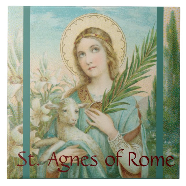 Carreau Sainte Agnès de Rome (MH 01) (Devant)