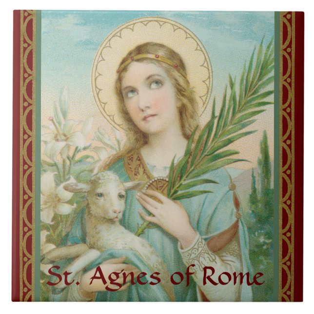 Carreau Sainte Agnès de Rome (MH 01) (Devant)