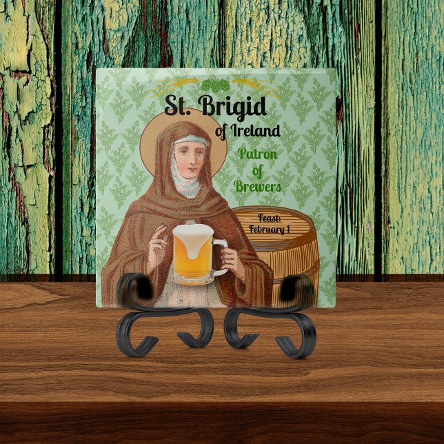 Carreau Sainte Brigid d'Irlande et son tonneau de bière (Créateur téléchargé)