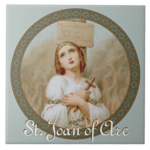 Carreau Sainte Jeanne d'Arc brûlant sur le bûcher (BF01) C