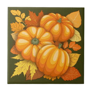 Carreau Saison d'automne Halloween Citrouille Motif