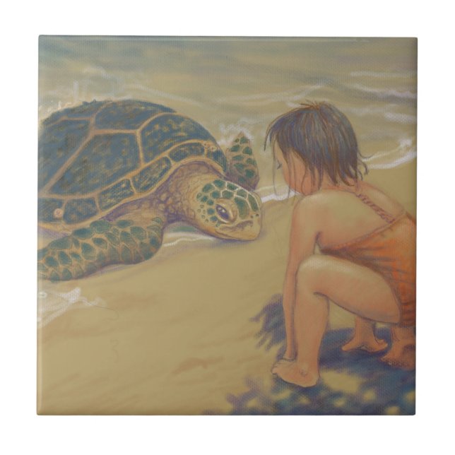 Carreau Salutations de Honu (tortue de mer verte) (Devant)