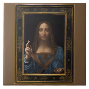Carreau Salvator Mundi par Leonardo da Vinci vers 1500