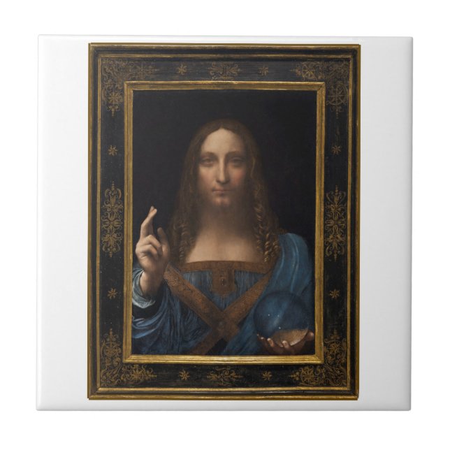 Carreau Salvator Mundi par Leonardo da Vinci vers 1500 (Devant)