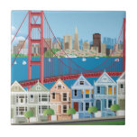 Carreau San Francisco, CA | la ville par la baie<br><div class="desc">Caractéristiques de conception ce un collage des scènes de San Francisco,  la Californie.</div>