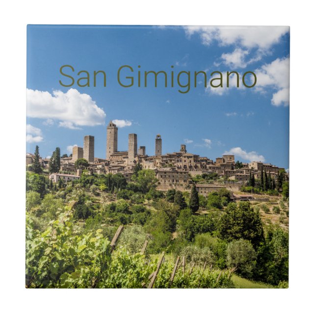 Carreau San Gimignano Toscane Italie Panorama Souvenir (Devant)