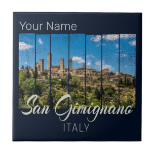 Carreau San Gimignano Toscane Italie Vinatge Vue panoramiq