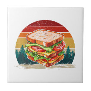 Carreau Sandwich Food Vintage Style Retro Sandw détendu