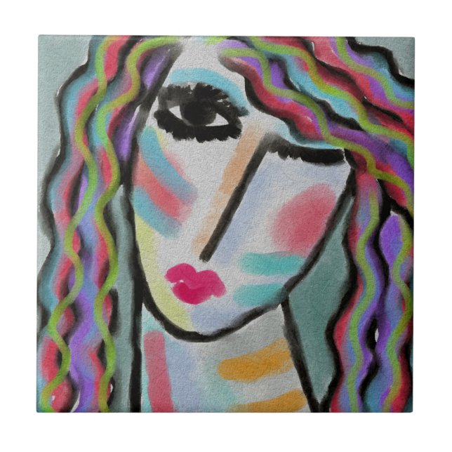 Carreau Sans titre Portrait Abstrait d'une femme (Devant)