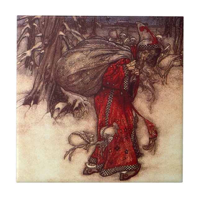 Carreau Santa Claus Arthur Rackham (Devant)