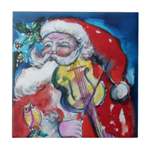 CARREAU SANTA CLAUS AVEC VIOLIN