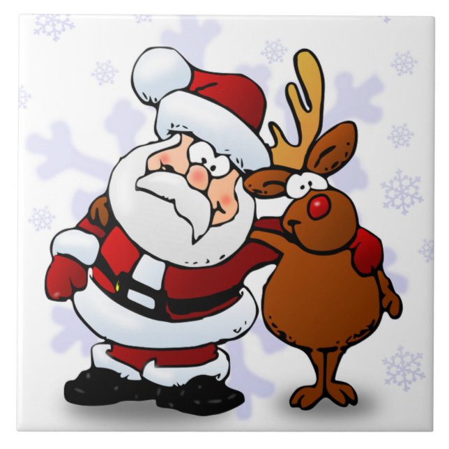CARREAU SANTA CLAUS ET RUDOLPH (Devant)