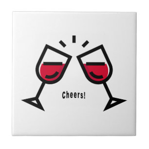 Carreau Santé avec design de verres à vin rouge mignons