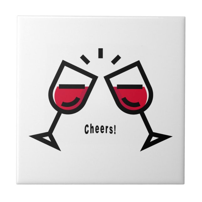 Carreau Santé avec design de verres à vin rouge mignons (Devant)