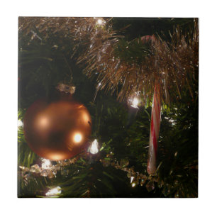 Carreau Sapin de Noël II Rouge et Or de Fête
