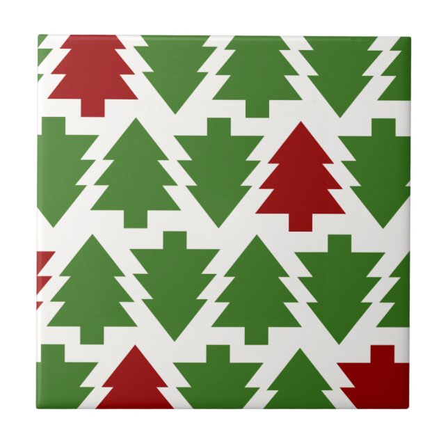 Carreau Sapins de Noël Motif de Fêtes (Devant)