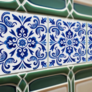 Carreau Sapphire Talavera Lisbonne Motif de design céramiq