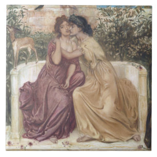 Carreau Sappho et Erinna dans un jardin grec (Lesbian Love